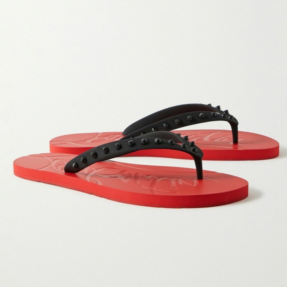 Christian Louboutin Loubi Flip Spikes Donna Flat Sandals Womens EU 36